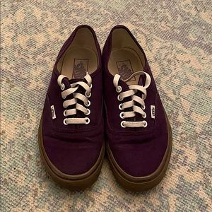 Purple Canvas with gum sole Authentic Vans Shoes
